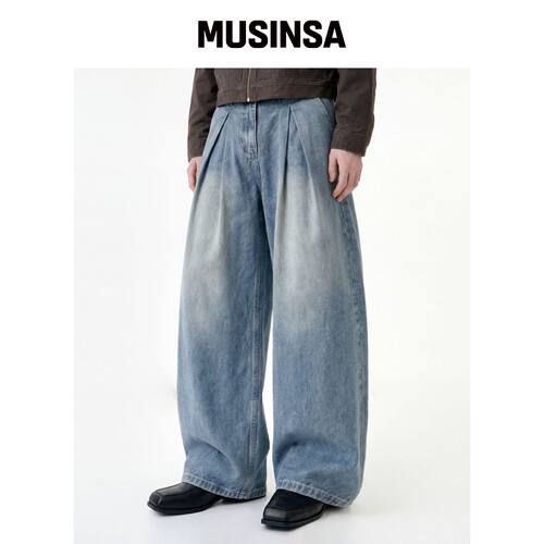 NTET 复古前褶牛仔裤（蓝色） MUSINSA韩国直邮官方正品