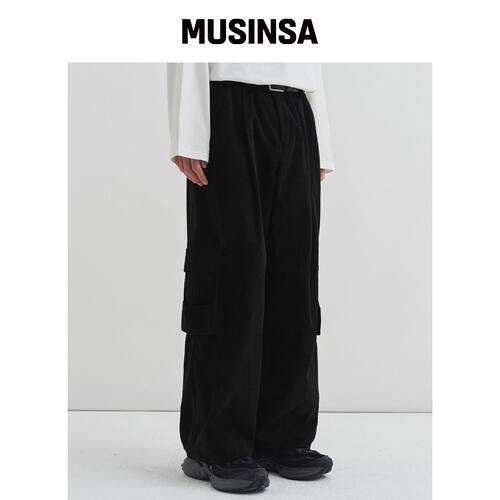 DRAW FIT 层叠口袋灯芯绒裤 [BLACK]韩国官网直邮进口MUSINSA