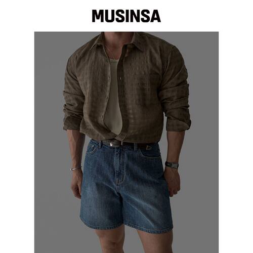 BOWLOW PRODUCT 轻透格纹衬衫 [棕色] MUSINSA韩国直邮官方正品