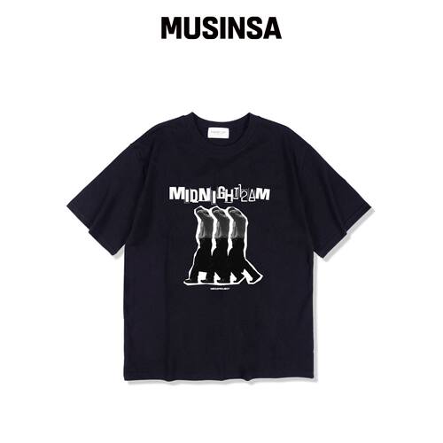 MIDNIGHT12AM WORKMAN 短袖T恤 深蓝色韩国官网直邮进口MUSINSA
