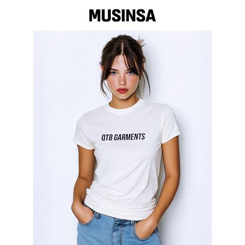 QT8 GARMENTS OC OG Logo T恤（象牙色）韩国官网直邮进口MUSINSA