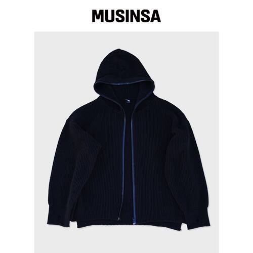 RESPECT 全拉链羊毛混纺针织连帽衫 MUSINSA韩国官网直邮进口