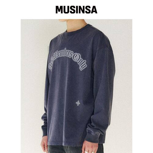 SLOW ACID AMO 复古长袖衫 [海军蓝] MUSINSA韩国官网直邮进口