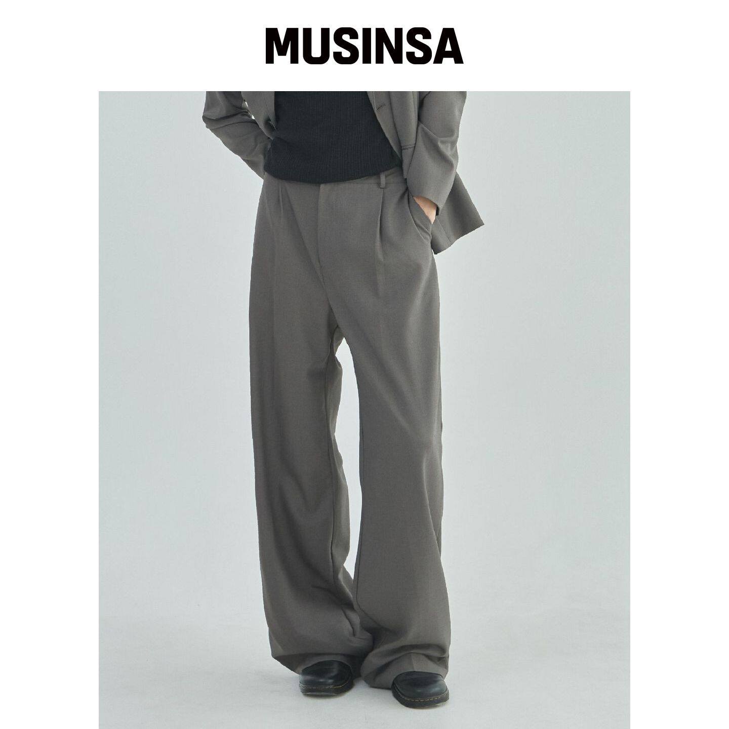 LAD EDITION 羊毛混纺宽松slacks_泥膜 MUSINSA韩国官网直邮进口