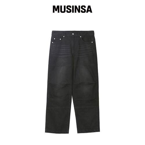 PHYPS MOTORCYCLE 复古黑色牛仔裤 MUSINSA韩国官网直邮进口