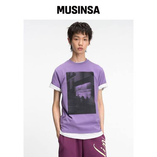 THEMUSEUMVISITOR 画廊艺术印花T恤（紫色） MUS韩国官网直邮进口