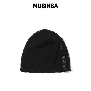 MAINBOOTH Button Turban Beanie（黑色） MUSIN韩国官网直邮进口