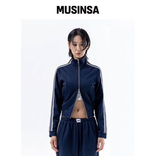 DUCKDIVE 胶带短款田径上衣婴儿蓝 MUSINSA韩国官网直邮进口