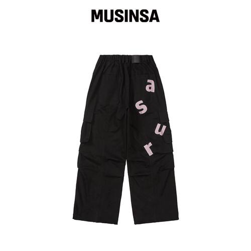 AS YOU ARE 双褶宽松棉质裤子黑色 MUSINSA韩国直邮官方正品