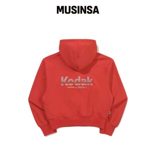 KODAK 彩虹连帽T恤女款红色 MUSINSA韩国官网直邮进口