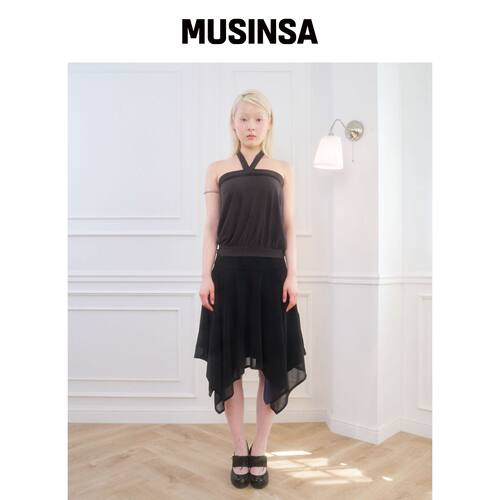 BELLIALEU IRIS 低腰中长裙 黑色 MUSINSA韩国官网直邮进口