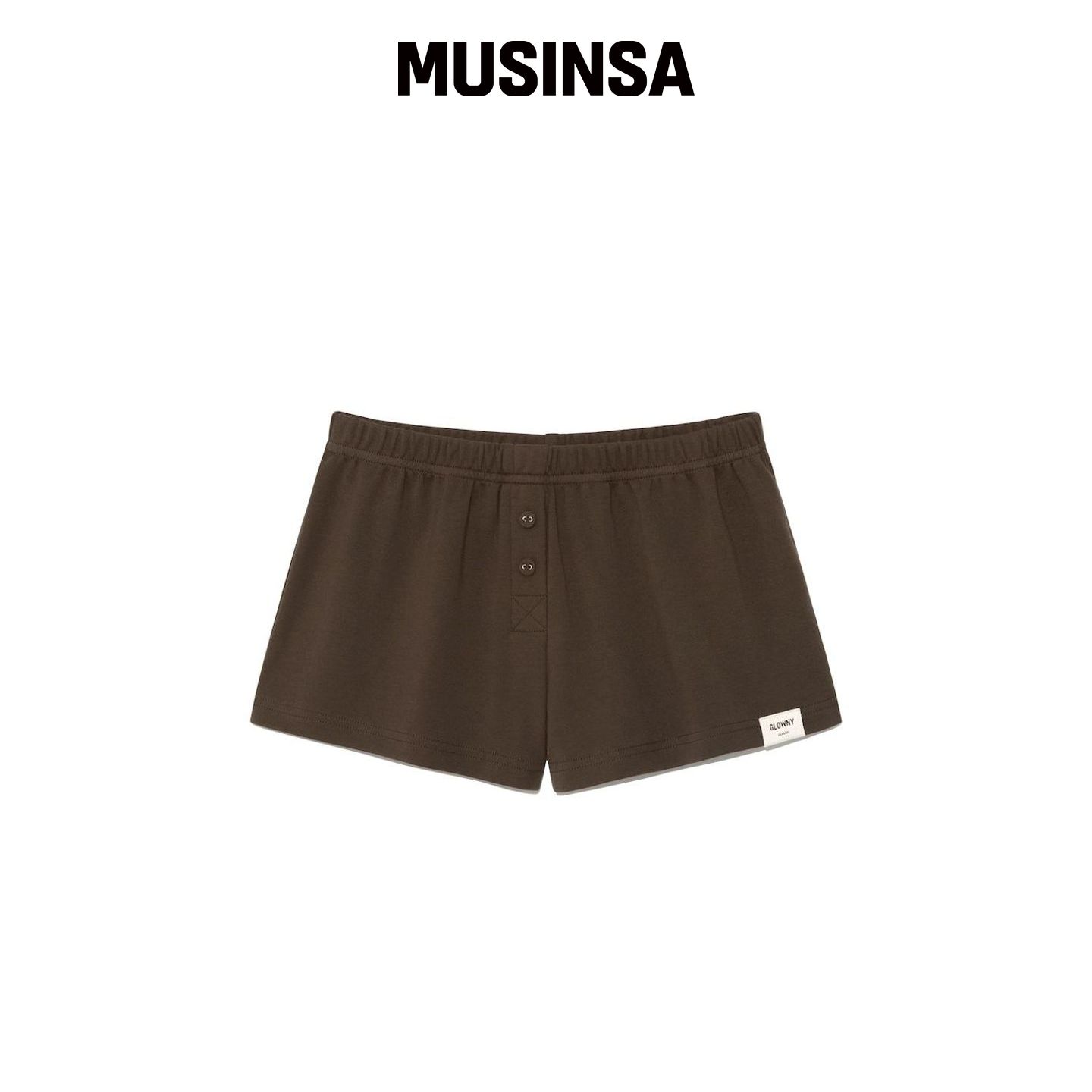 GLOWNY 扣子飞 MINI 短裤（巧克力色） MUSINSA韩国官网直邮进口