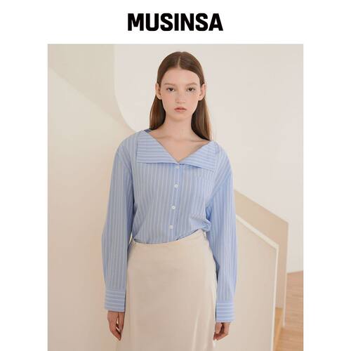PAUL＆ALICE 开襟衬衫 / 蓝色韩国官网直邮进口MUSINSA