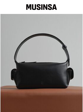 LOOKAST TRINITY POCKET SHOULDER BAG_黑色韩国官网直邮进口