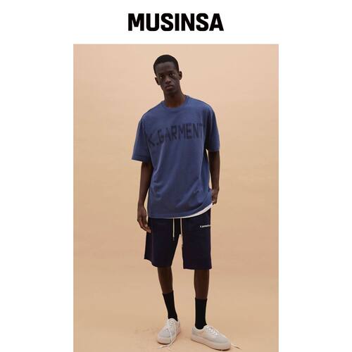 K-GARMENT (UNI)手绘LOGO背带裤 DUTCH BLUE MUS韩国官网直邮进口