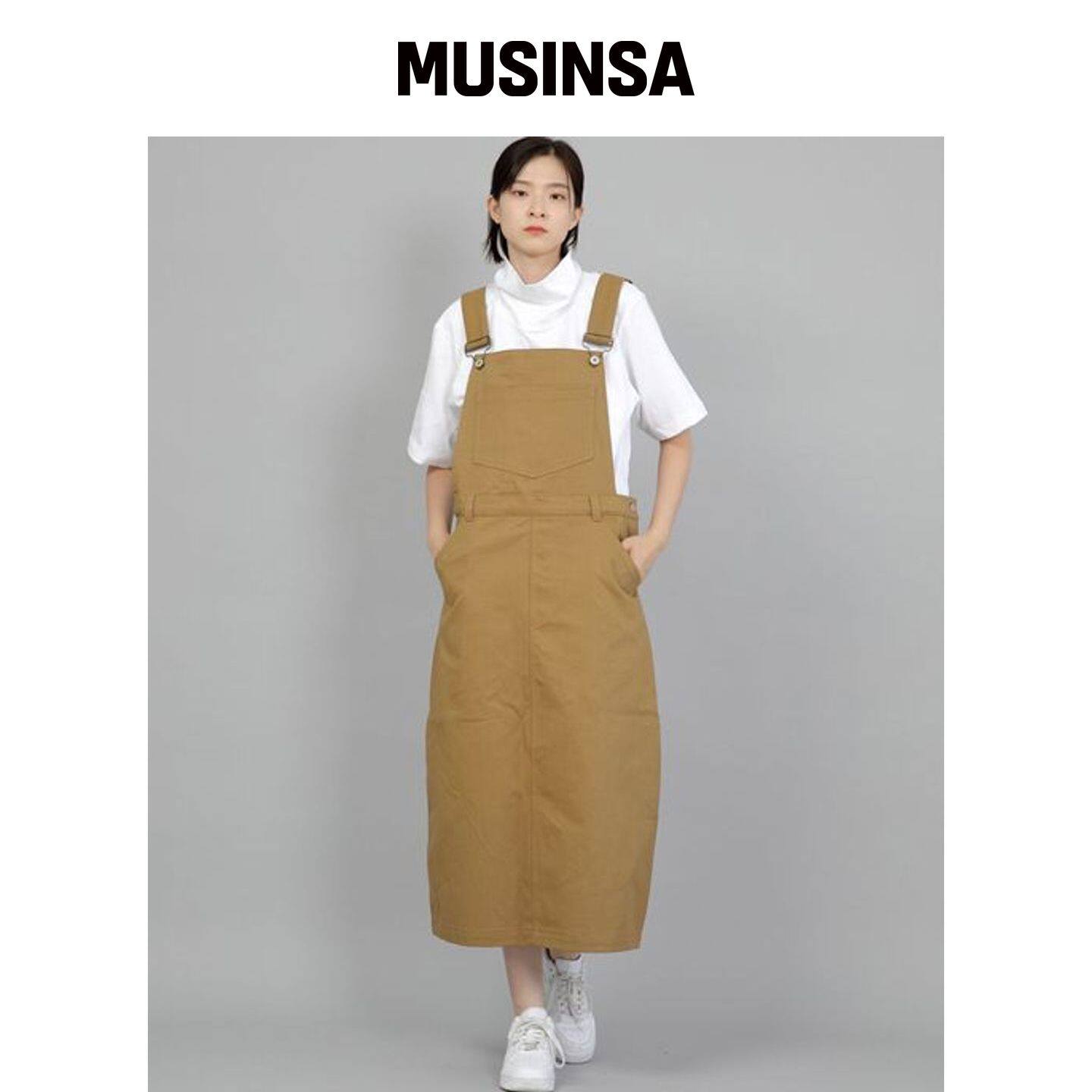 SAINTCREW 宽版背带裙子 WDS-611 驼色 MUSINSA韩国官网直邮进口