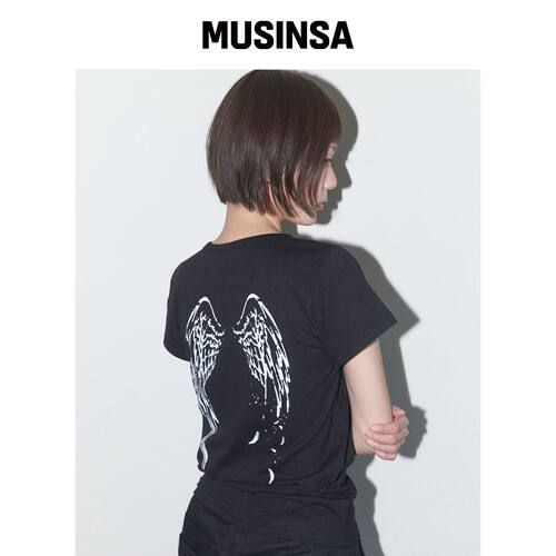 FANCY CLUB 天使翅膀短款T恤显瘦短袖MUSINSA韩国直邮官方正品
