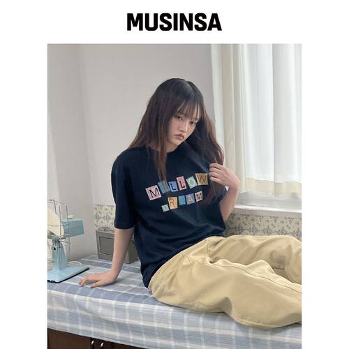 WAIKEI MELLOW DREAM 格纹字母短袖T恤婴儿 MUSI韩国官网直邮进口