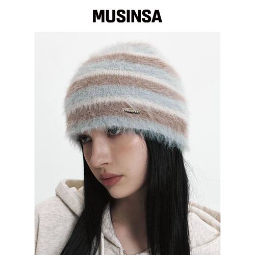 CURETTY C HAIRY BEANIE_LIGHT BLUE MUSINSA韩国官网直邮进口