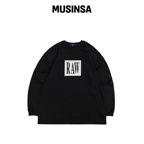 RAW LAB RAW 方形标志长袖（黑色）韩国官网直邮进口MUSINSA