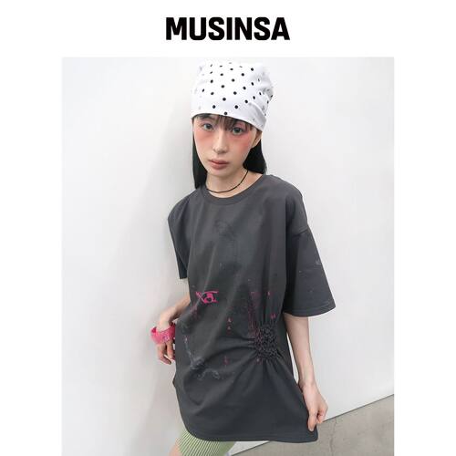 TYPESERVICE 散落褶皱上衣 [炭灰色] MUSINSA韩国直邮官方正品
