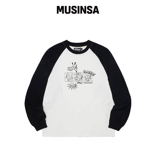 WKNDRS KELLOGGS RAGLAN LS TEE（黑色） MUSINS韩国官网直邮进口