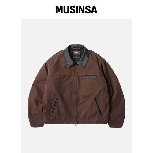 FRIZMWORKS 重磅帆布破坏工装夹克_棕色 MUSINSA韩国官网直邮进口