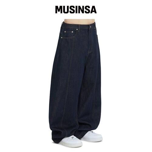 OY 缝制宽松版型裤子 - 靛蓝色 MUSINSA韩国直邮官方官网直邮进口