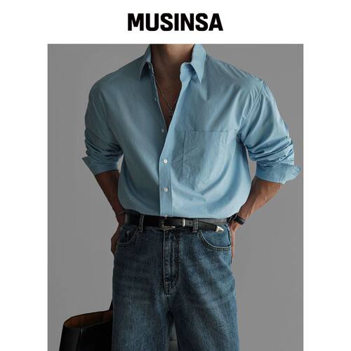 BOWLOW PRODUCT 基础款棉质衬衫 [蓝色] MUSINSA韩国直邮官方正品