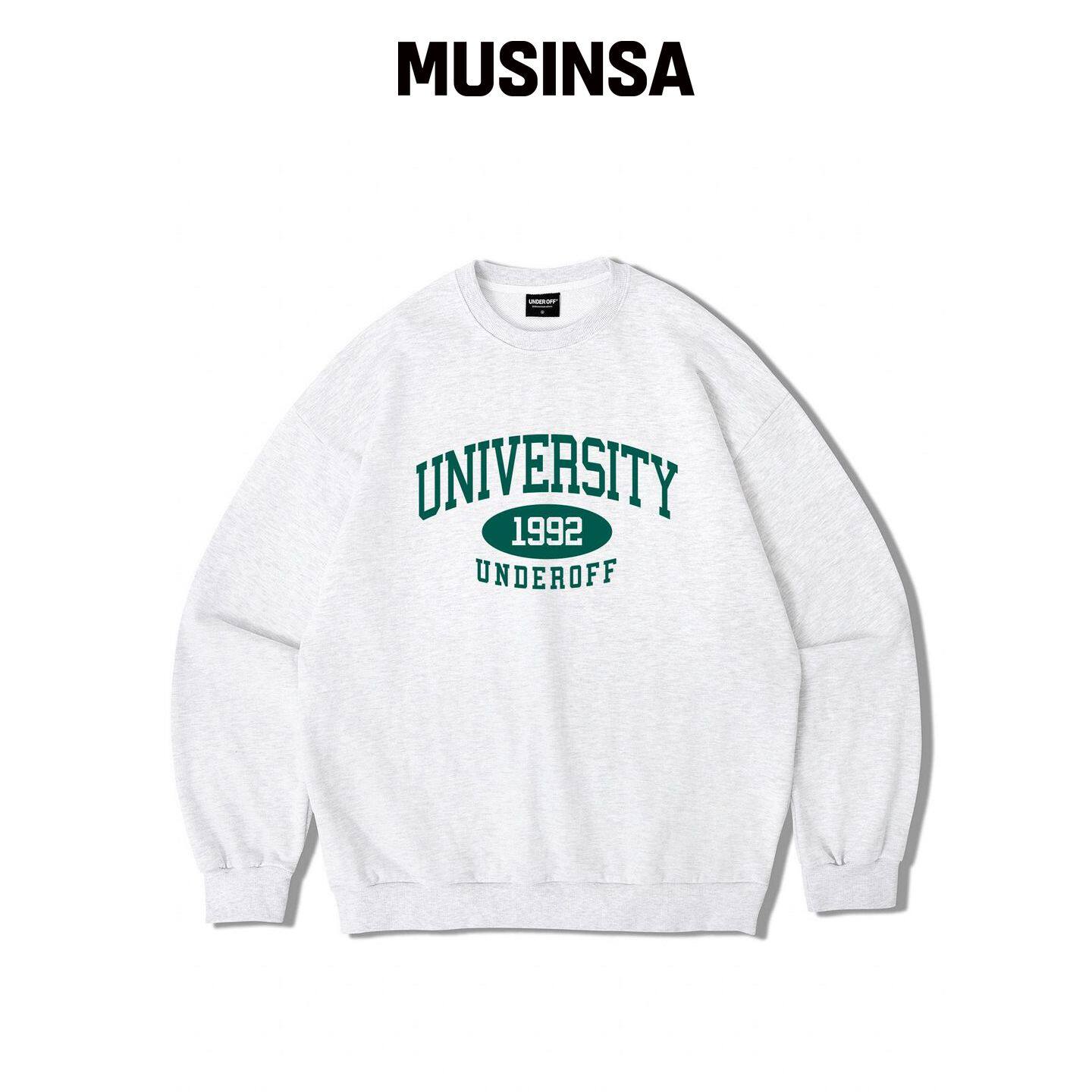 UNDEROFF 正品休闲大学卫衣 白绿 MUSINSA韩国直邮官方正品
