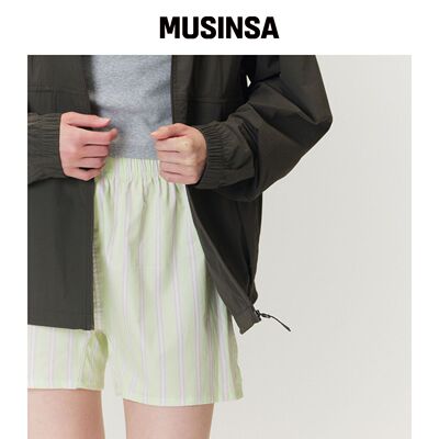 NEPA 7LBO109 女款平角短裤 绿色条纹居家服套装韩国官网直邮进口