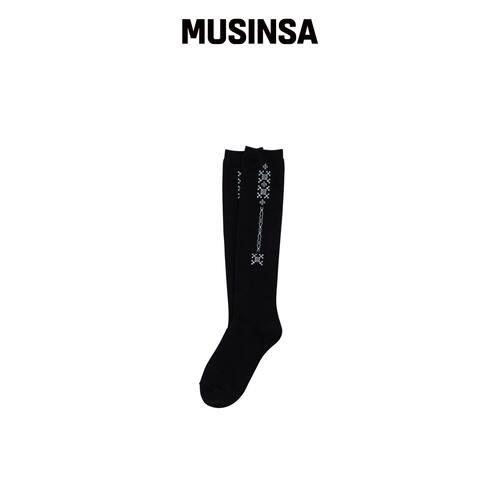 WELLBEING EXPRESS Tattoo Cotton Knee Socks 韩国官网直邮进口