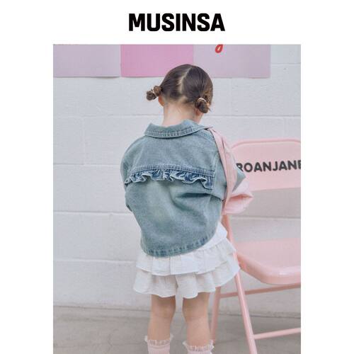 ROANJANE 心形蓝色牛仔衬衫 MUSINSA韩国官网直邮进口