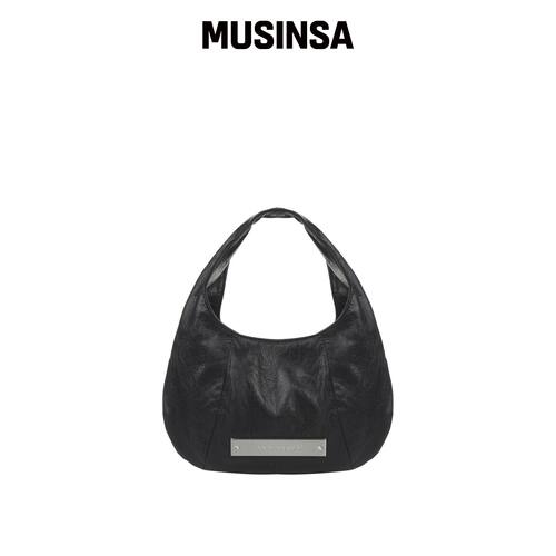 NICK&NICOLE CRYSTAL MINI HOBO BAG_黑色 MUSIN韩国官网直邮进口