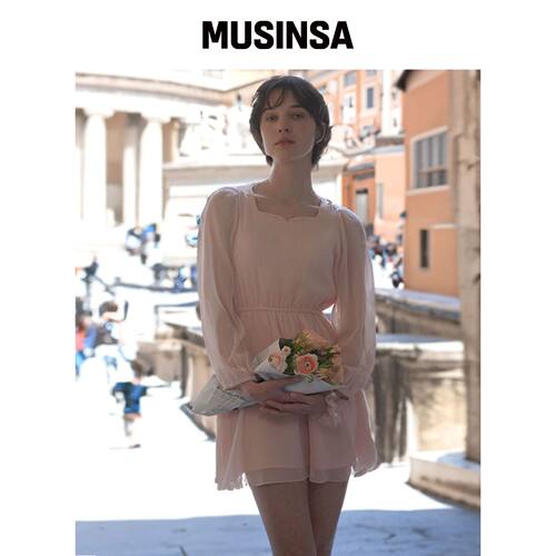 HYBERNAT CHOR迷你连衣裙_PINK MUSINSA韩国官网直邮进口
