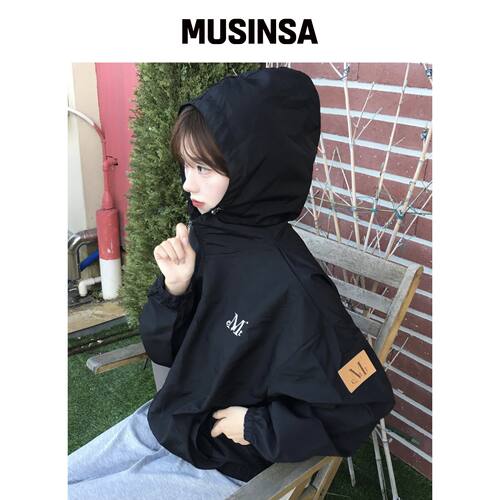 MUCENT MILAN SIGNATURE LOGO 连帽风衣风挡 MUS韩国官网直邮进口
