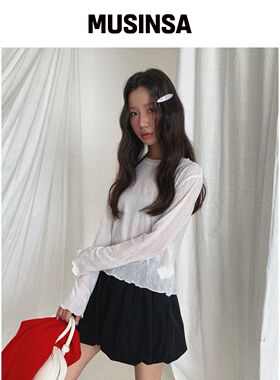 MOOD INSIDE WOMAN (女款) EVEN 褶边长袖衫_白韩国官网直邮进口