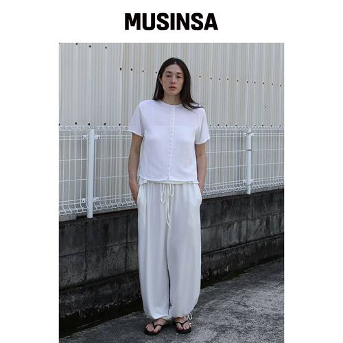 OPHEDEN 自然折叠扣子开衫（白色） MUSINSA韩国官网直邮进口
