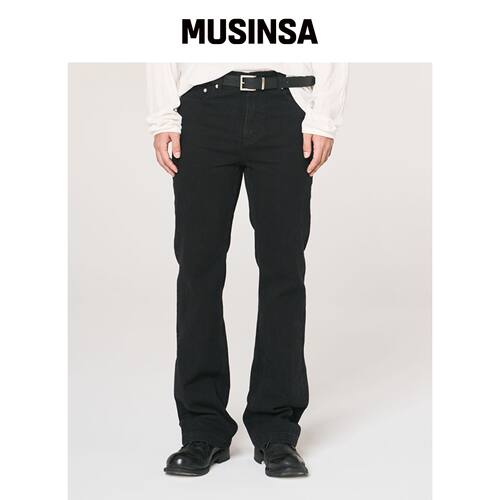TEXX TX203 半喇叭牛仔裤（黑色） MUSINSA韩国官网直邮进口