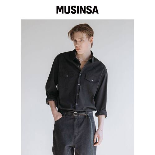 DECOROSO UES 两口袋衬衫 [VLACK] MUSINSA韩国直邮官方正品