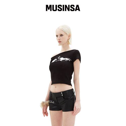 HILLDA ARCA NIC 单肩针织上衣 [VLACK] MUSINSA韩国官网直邮进口