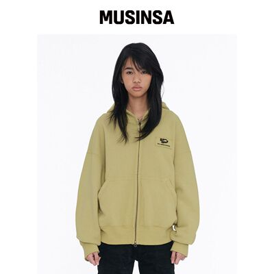 WELLBEING EXPRESS 贴布 LOGO 拉链外套叶绿 MUS韩国官网直邮进口