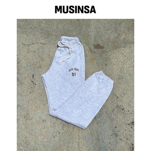 STAFFONLY NY SWEATPANTS (MELANGE WHITE)韩国官网直邮进口