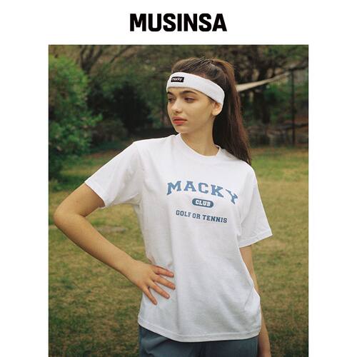 MACKY MACKY短袖T恤WHITE-蓝色韩国官网直邮进口MUSINSA