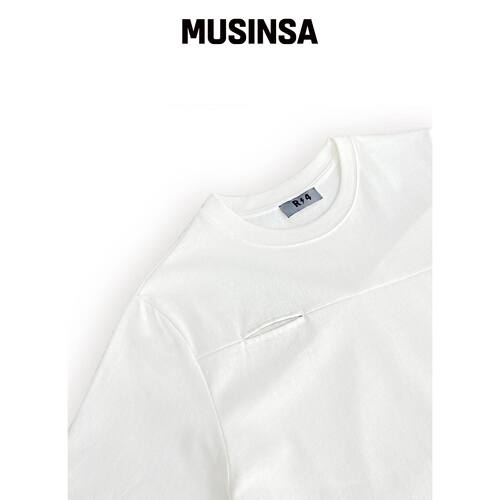 R-4 R-0007 / LIP-SLIT SHORT TEE（白色）韩国官网直邮进口