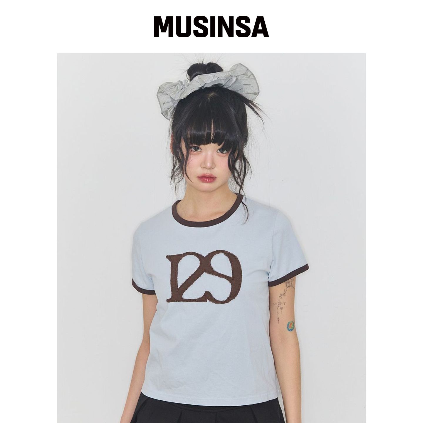 ILLIGO 129 LOGO PATCH T恤 蓝色 MUSINSA韩国官网直邮进口图片