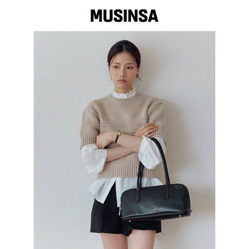 OVHEE 低跟肩包 Low Shoulder Bag_黑色韩国官网直邮进口MUSINSA