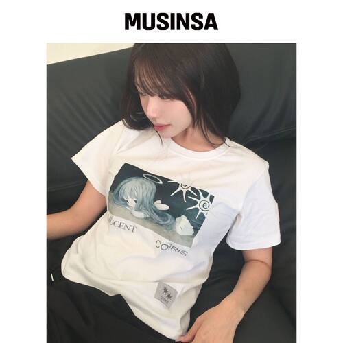 MUCENT MUCENT X COIRIS ARIEL侧面皮革patch短T韩国官网直邮进口