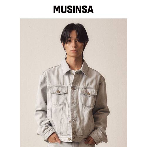EZIO Basic Denim Jacket_浅灰色韩国官网直邮进口MUSINSA