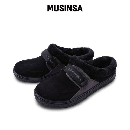 HARVARD SHOES INVENO 男女通用毛绒滑板鞋 黑色韩国官网直邮进口
